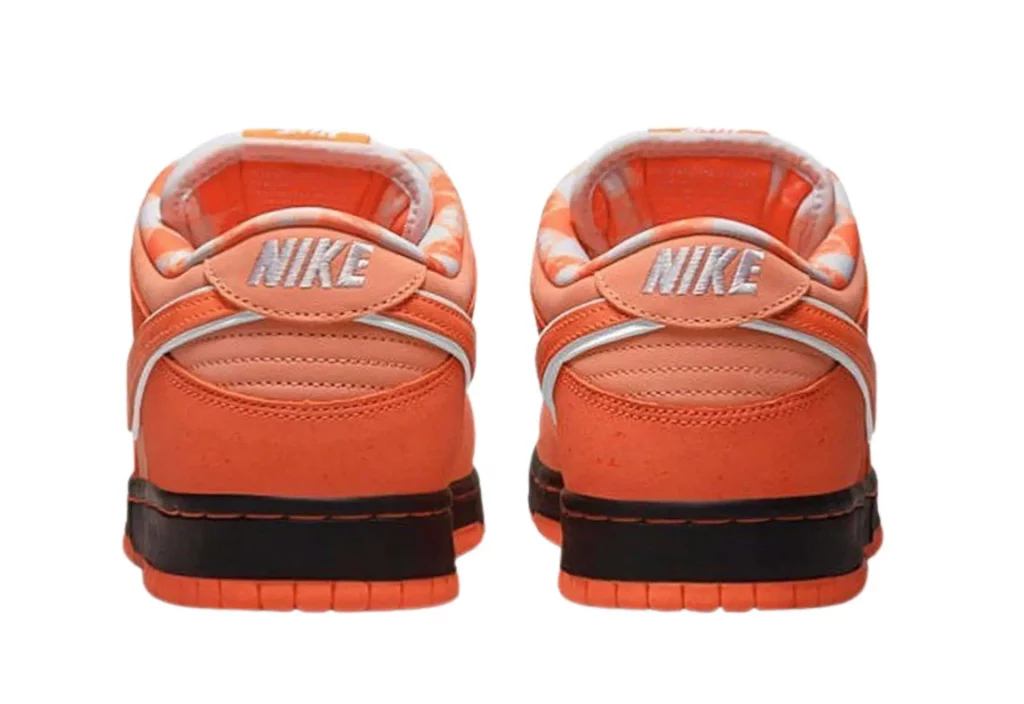 Detalhes Traseiro Tênis Nike Sb Dunk Low X Concepts Orange Lobster