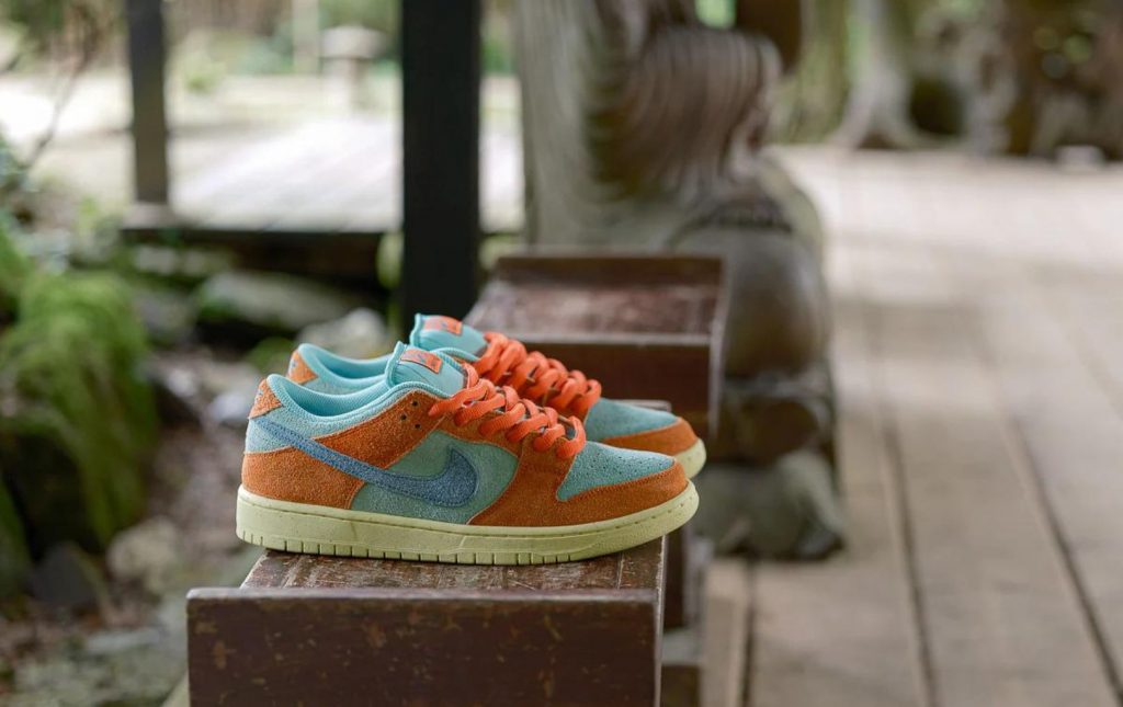 Nike Sb D|unk Low Pro Noise Aqua, Emerald Rise e Orange